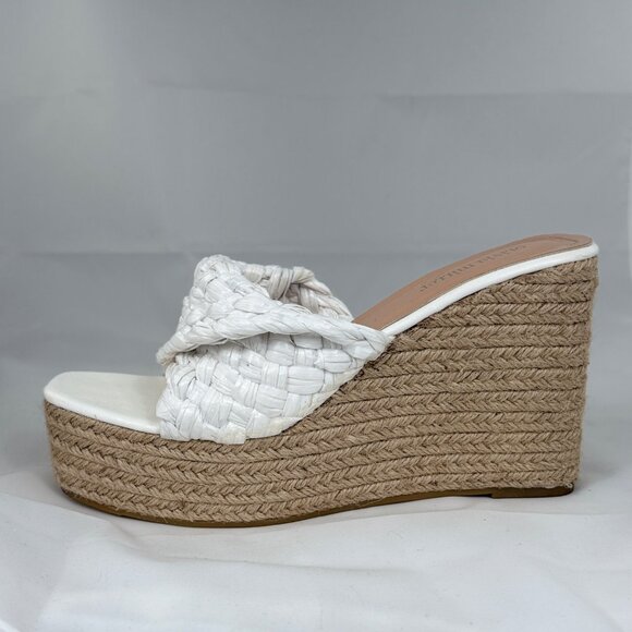 Olivia Miller Womens Woven Platform Wedge Sandals White Size 10 Espadrille Style - Picture 2 of 11